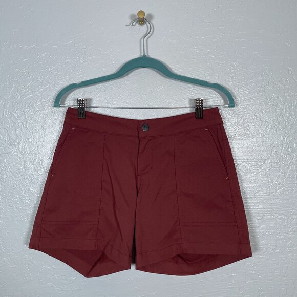 Stio Women 4 Maroon Red Coburn Shorts Stretch Quick Dry Granola Girl Crunchy - Picture 1 of 6